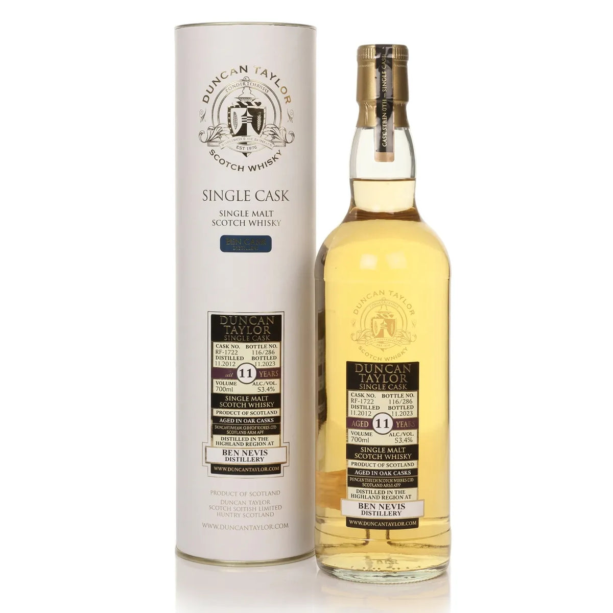 Duncan Taylor Ben Nevis 11 Year Old 2012 Rum Cask Finish #RF-1722