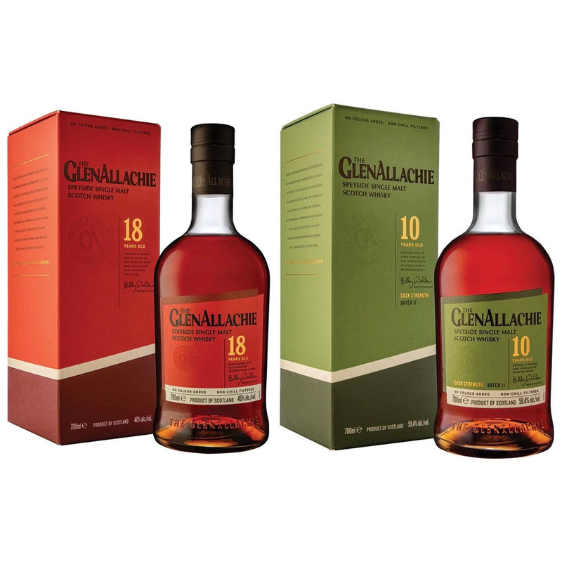 The GlenAllachie 18 Year Old + The GlenAllachie 10 Year Old Cask Strength Batch 11 Package 2x700ml