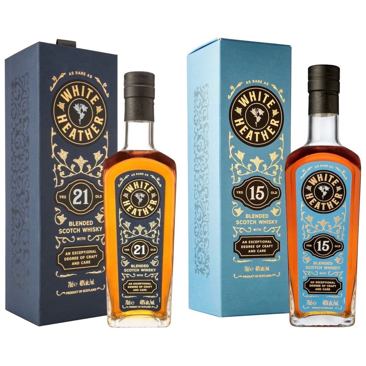 The GlenallAchie White Heather 21 Year Old + The GlenAllachie White Heather 15 Year Old 2x700ml