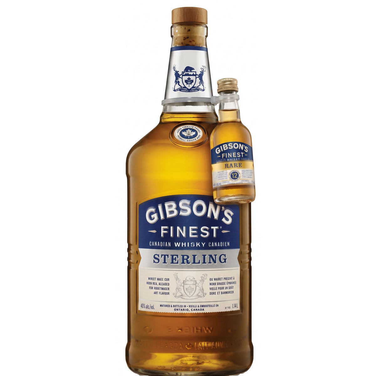Gibson's Finest Sterling Canadian Whisky 1.14L with Bonus Rare 12 Year Old 50ml