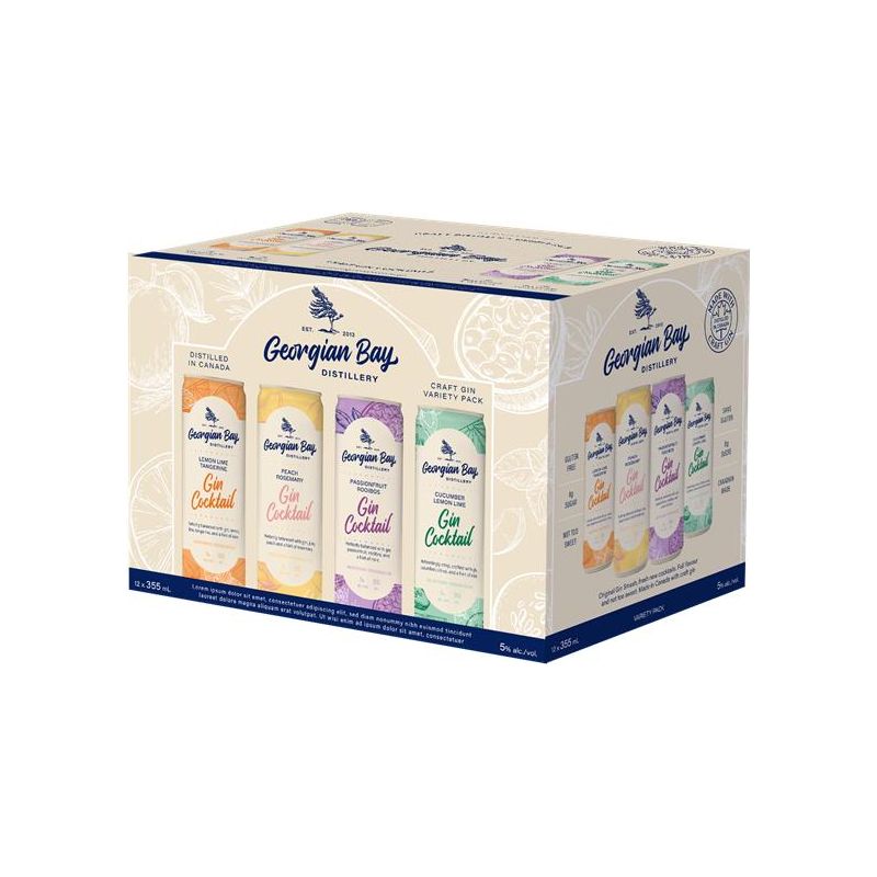 Georgian Bay Gin Cocktail Variety Pack 12 Cans