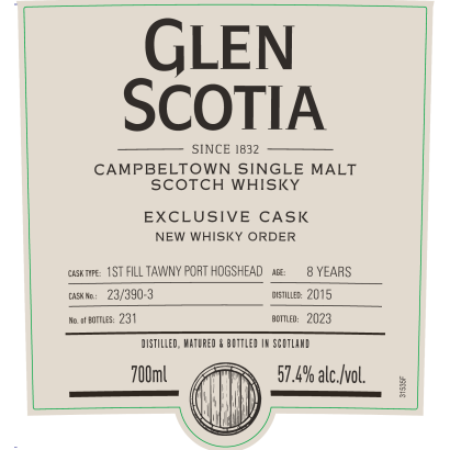 Glen Scotia Single Cask New Whisky Order 8 Year Old 57.4%