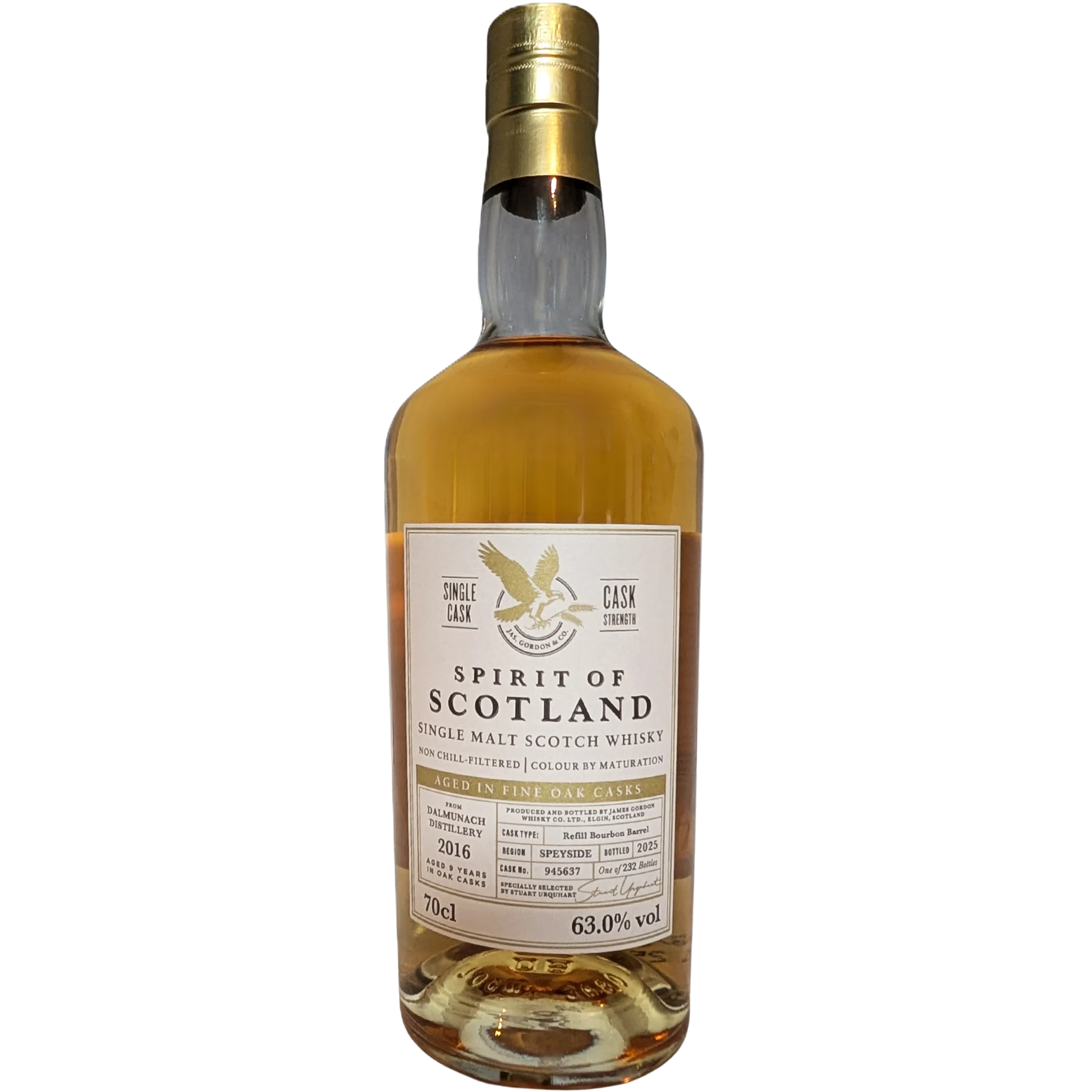 Gordon & Macphail Spirit of Scotland Dalmunach 2016 Cask No. 945637