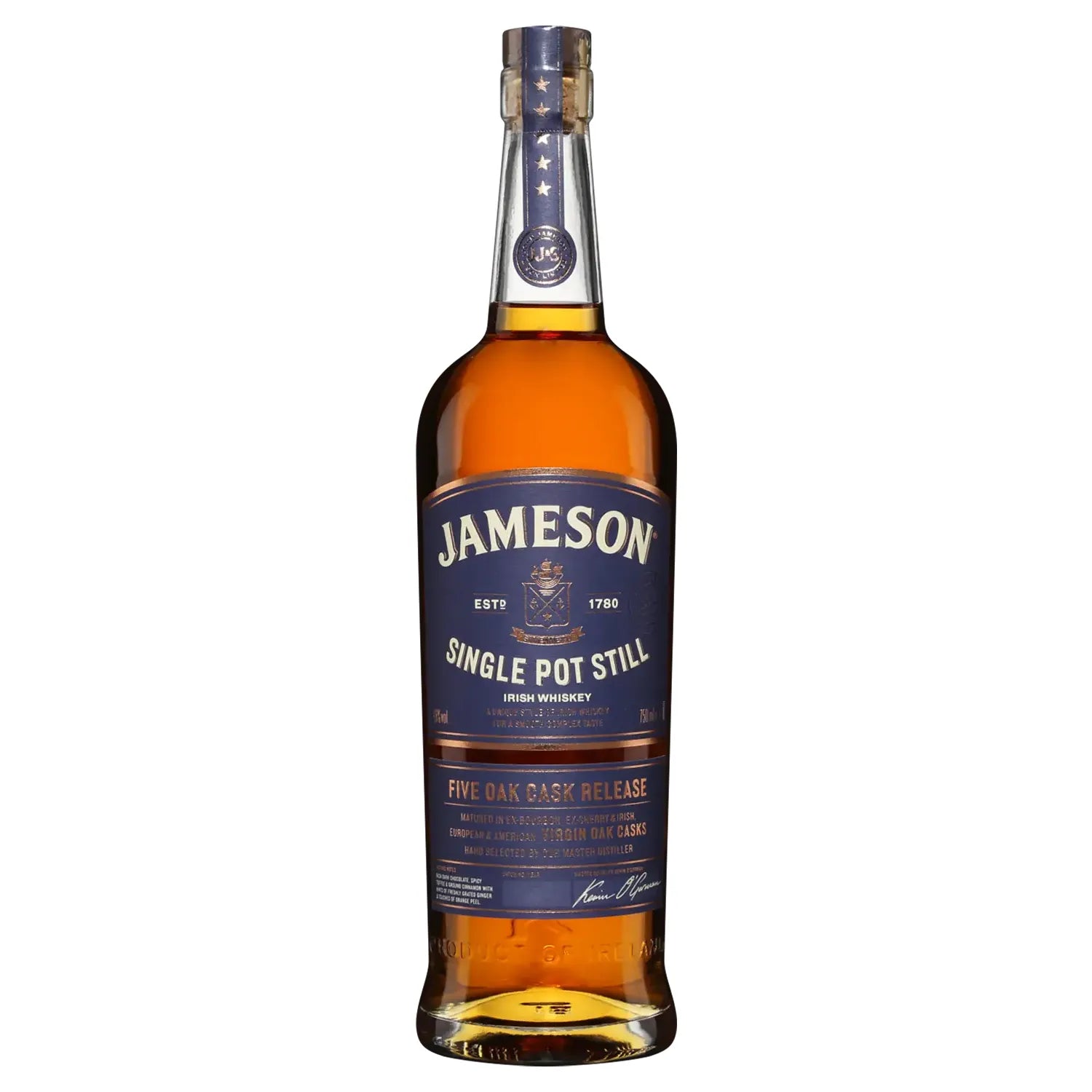 Jameson Single Pot Still Five Oak Cask Release Irish Whiskey