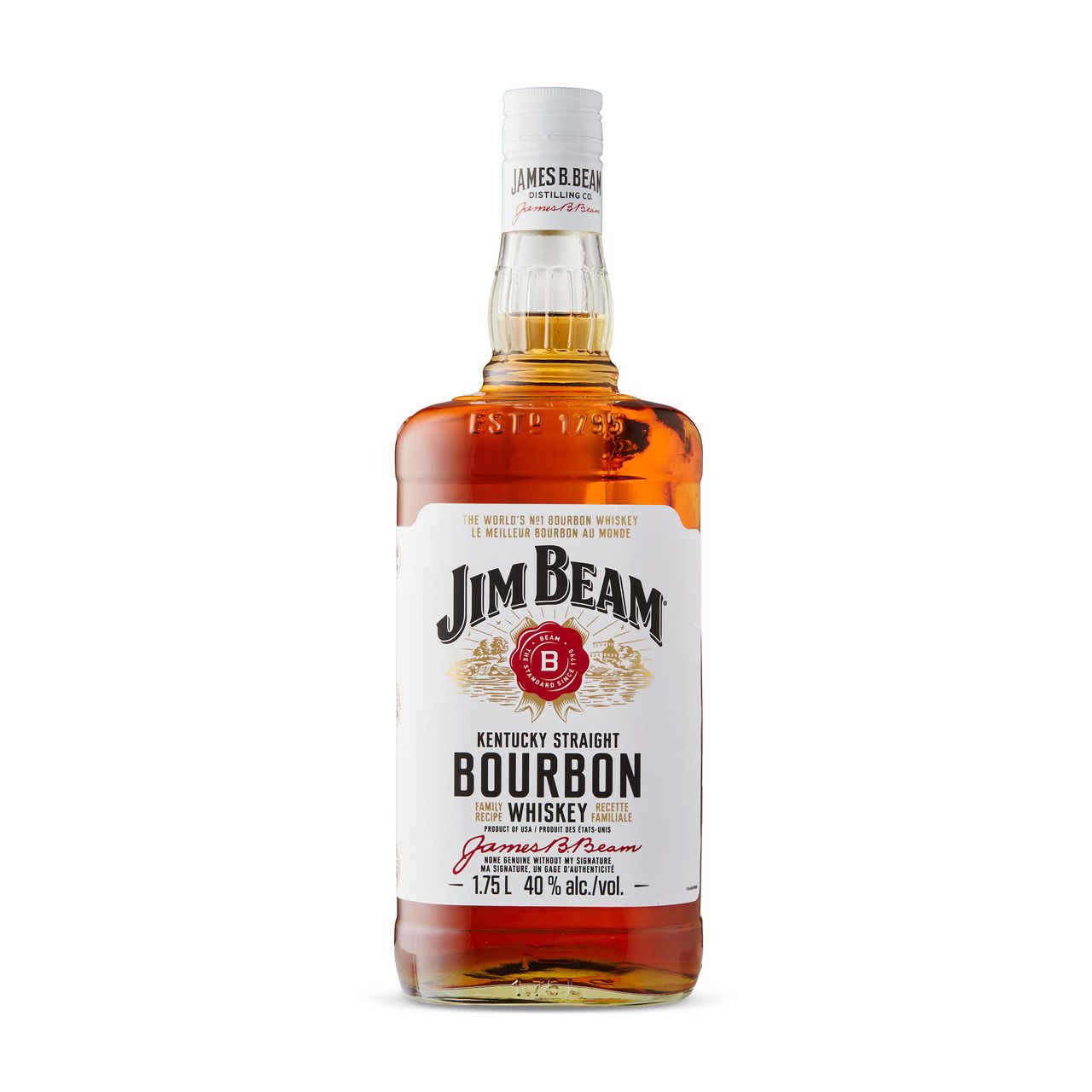Jim Beam White Label Kentucky Straight Bourbon 1.75L