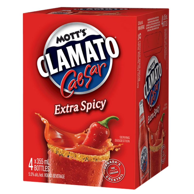 Mott's Clamato Extra Spicy Caesar 4 Bottles