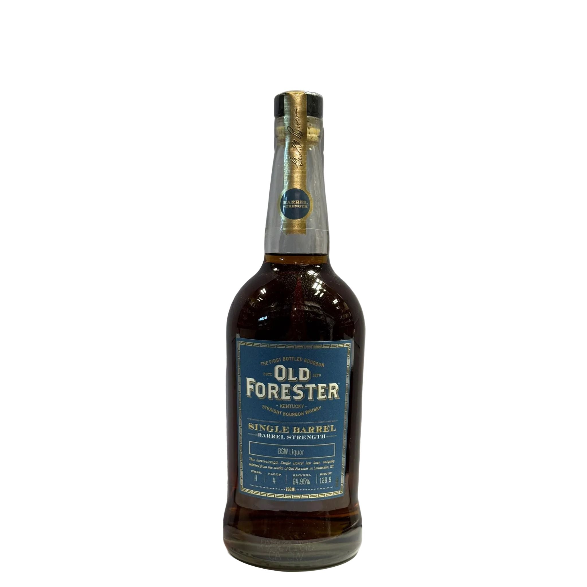 Old Forester x BSW Liquor Single Barrel Barrel Strength Bourbon 64.95% ABV