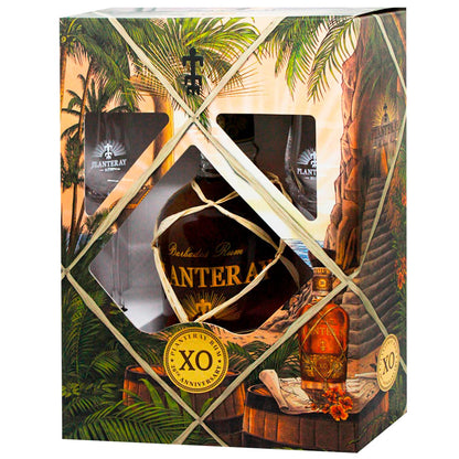 Planteray (Plantation) Xo 20th Anniversary Amber Rum Gift Box with Glasses