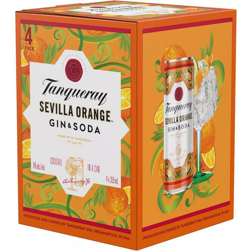 Tanqueray Sevilla Orange Gin & Soda 4 Cans