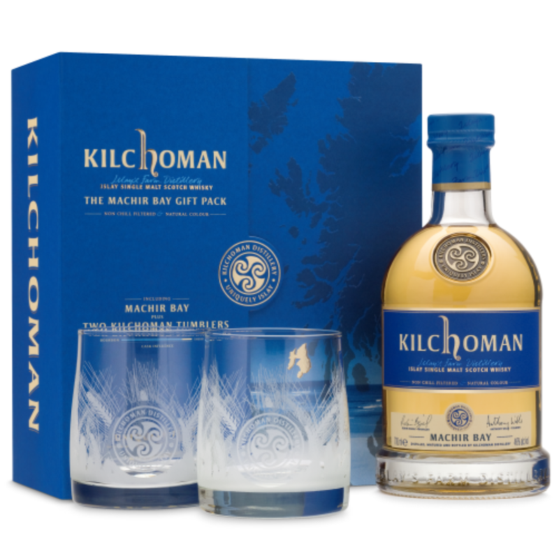 Kilchoman Machir Bay Gift Pack with Two Tumblers 46% ABV 700ml