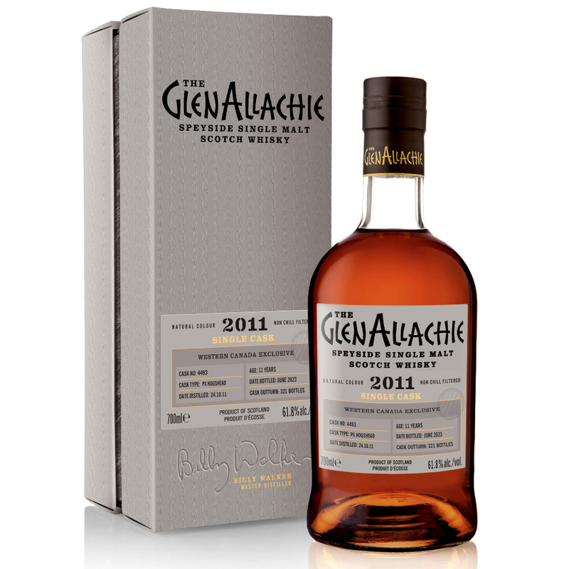 The GlenAllachie 2011 Single Cask #4493 PX Hogshead 61.8% ABV 700ml