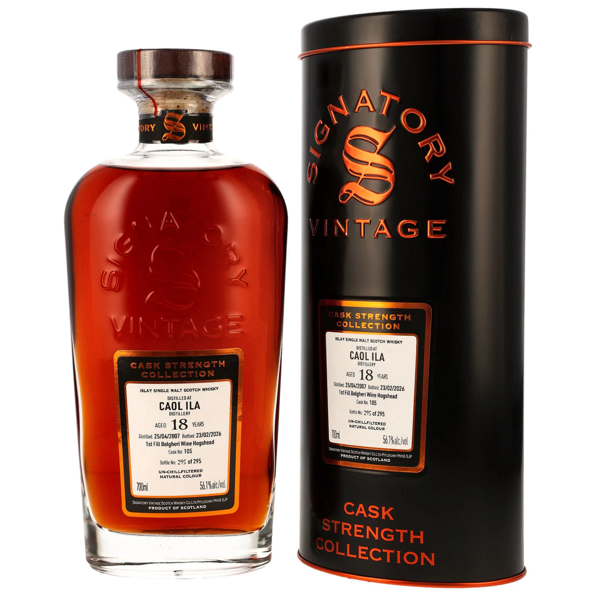 Signatory Vintage Cask Strength Collection Caol Ila 17 Year Old 2007 Cask #6 Single Malt Scotch Whisky