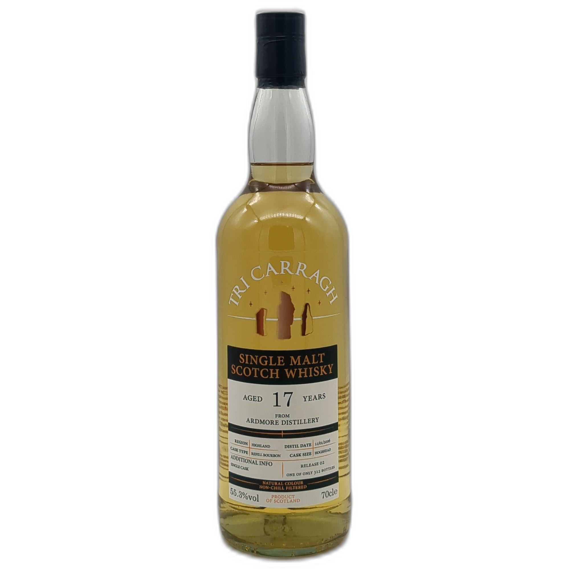Tri Carragh Ardmore 2006 17 Year Old 55.3% ABV 700ml