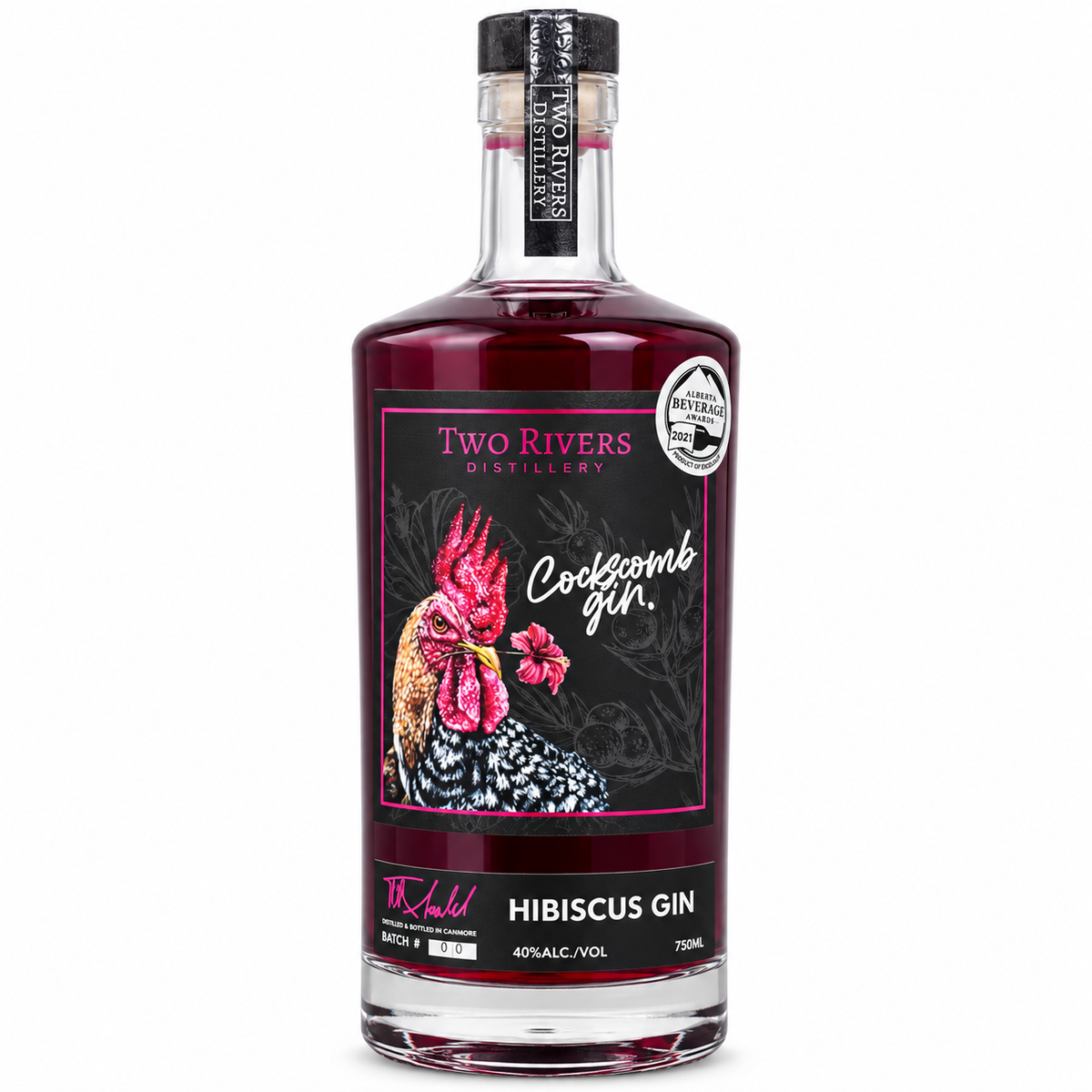 Two Rivers Distillery Cockscomb Hibiscus Gin 750ml