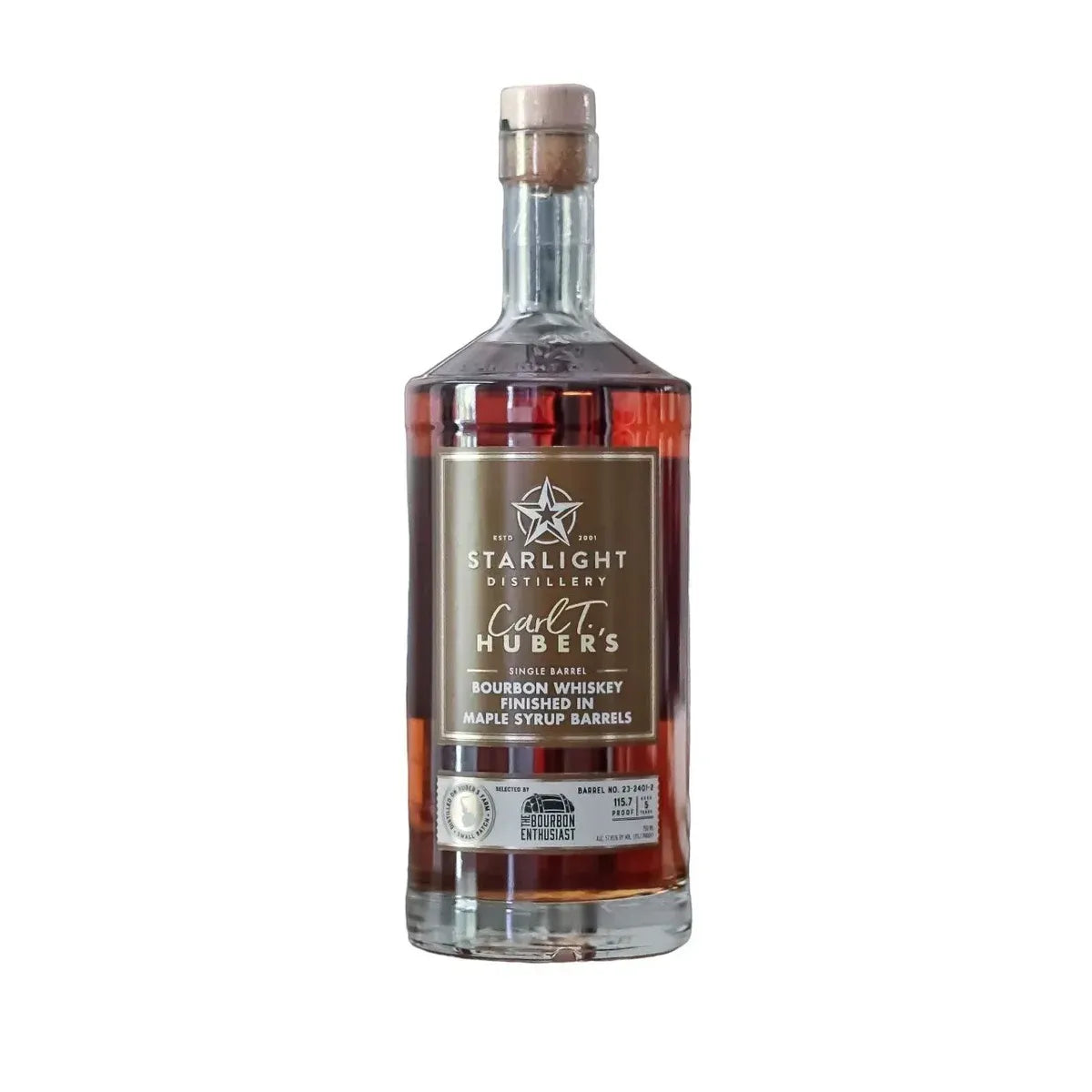 Starlight Carl T. Huber's Single Barrel Maple Barrel Finished Bourbon