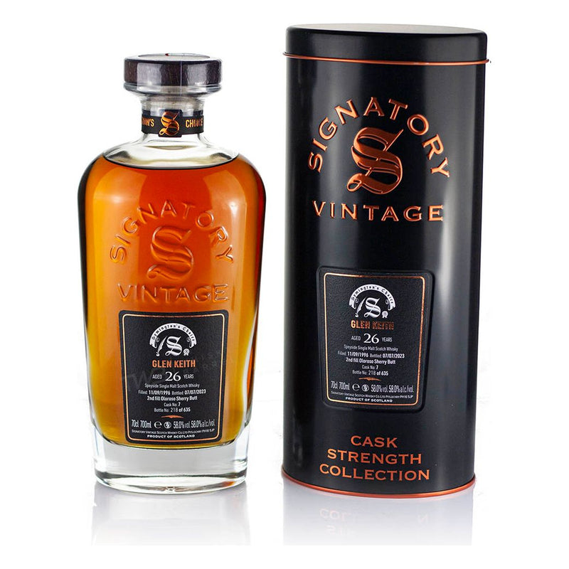 Signatory Vintage Glen Keith 1996 26 Year Old Sherry Symington's Choice 58% ABV