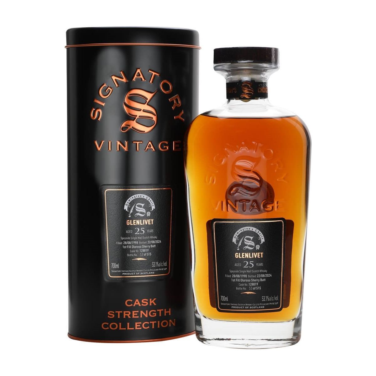 Signatory Glenlivet 1998 25 Year Old Symington's Choice 53.1% ABV