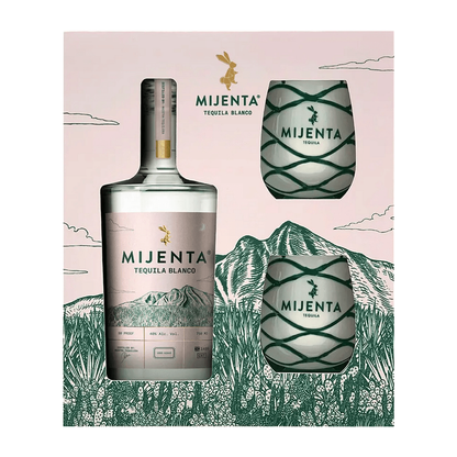 Mijenta Blanco Tequila Gift Pack with 2 Pina de Agave Tiki Mugs