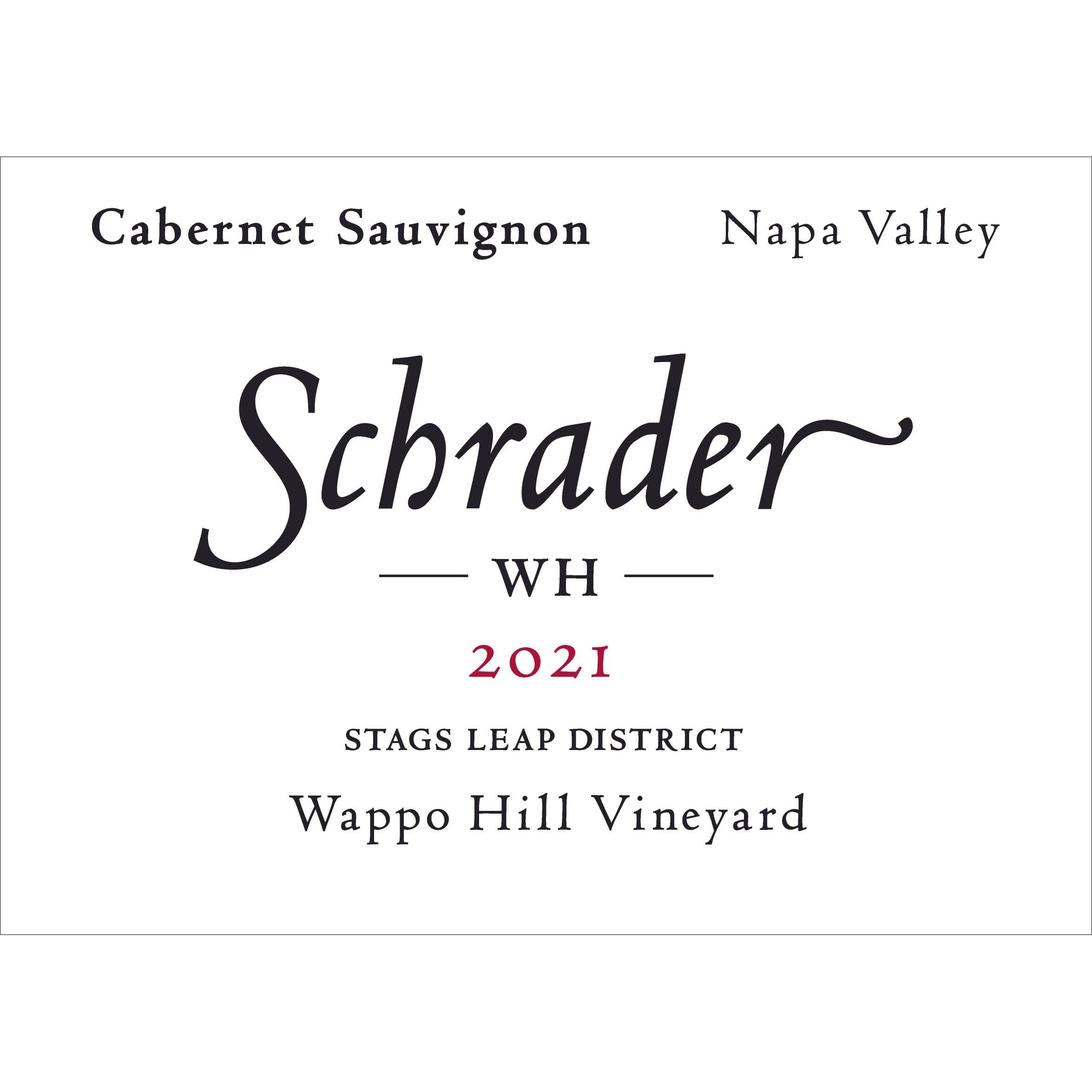 Schrader Wappo Hill Cabernet Sauvignon 2021 6x750ml Case