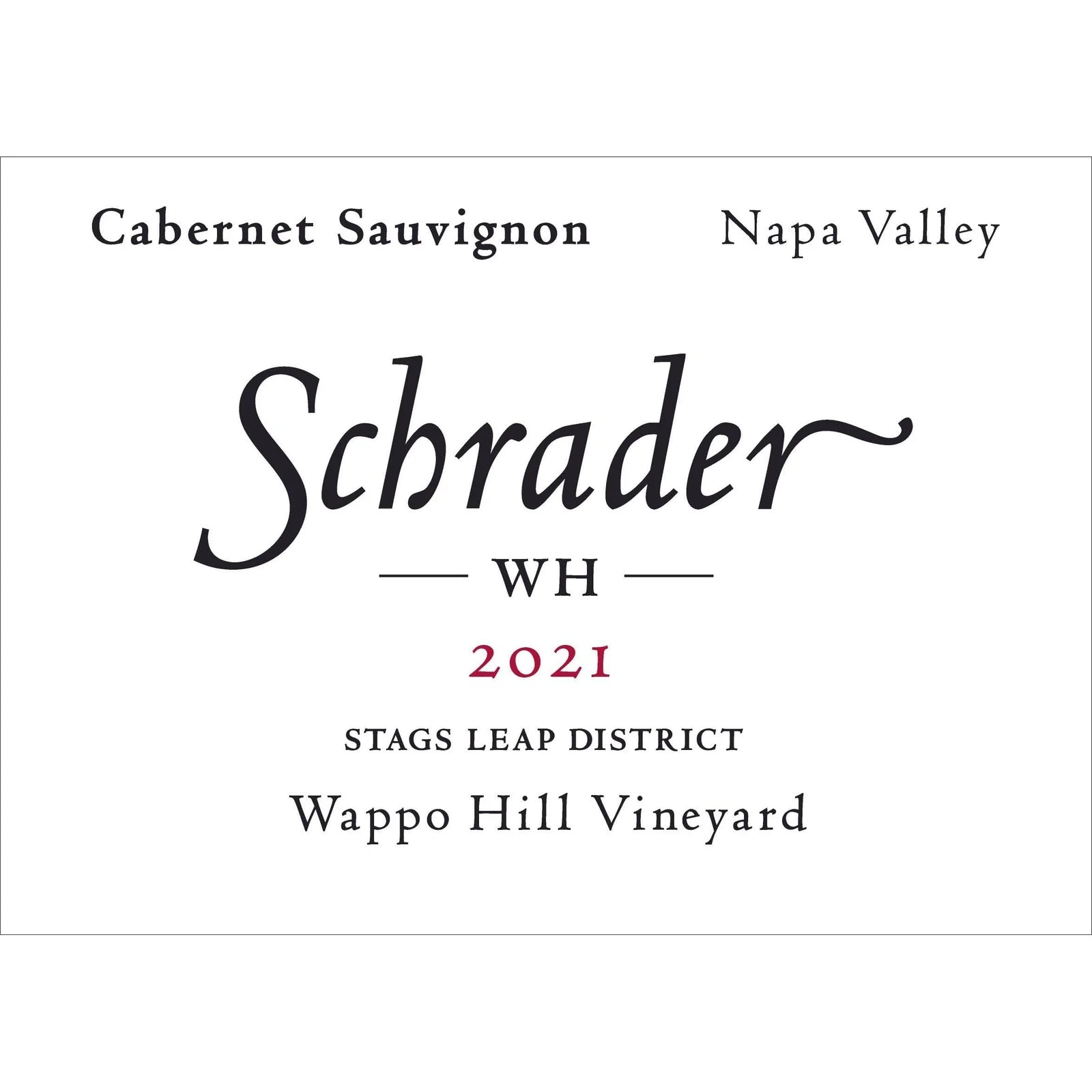 Schrader Wappo Hill Cabernet Sauvignon 2021 3x750ml Bundle