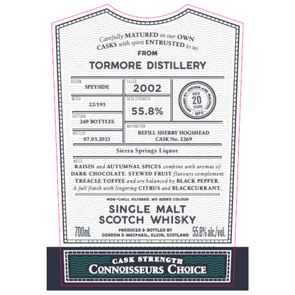 Gordon & MacPhail Connoisseur's Choice Tormore 2002 20 Year Old