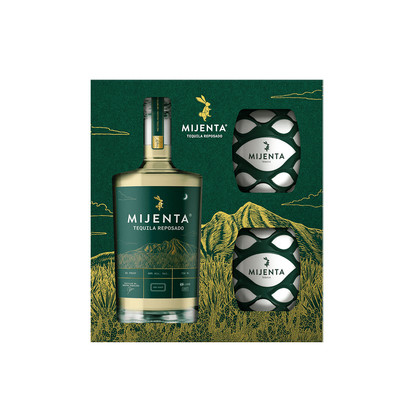 Mijenta Reposado Tequila Gift Pack with 2 Pina de Agave Tiki Mugs