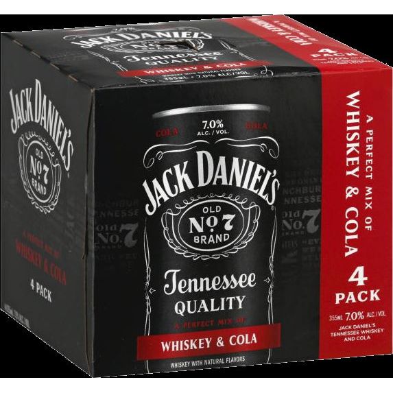 Jack Daniel's & Cola 4x355ml Cans