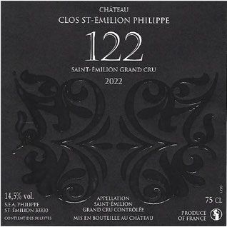 Château Clos Saint-Emilion Philippe Cuvee 122 Grand Cru 2022