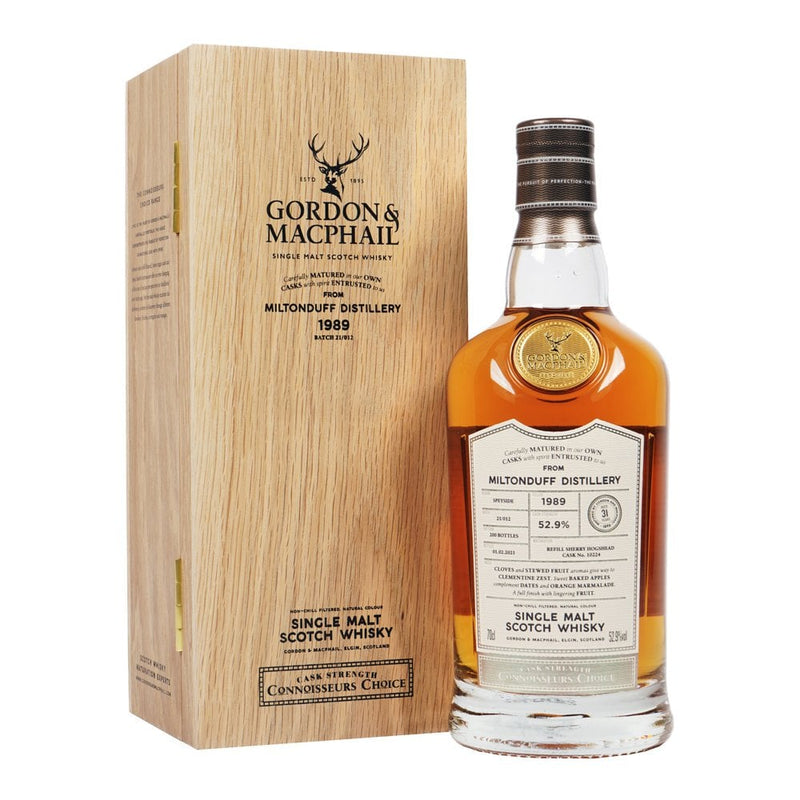 Gordon & MacPhail Connoisseurs Choice Miltonduff 1989 31 Year Old 52.9% ABV 750ml