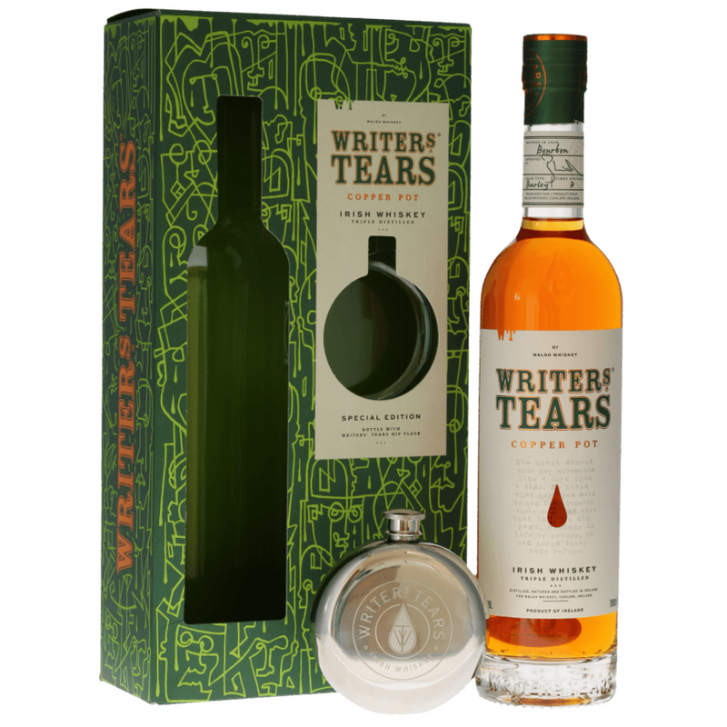 Writers Tears Copper Pot Gift Pack With Hip Flask 750ml