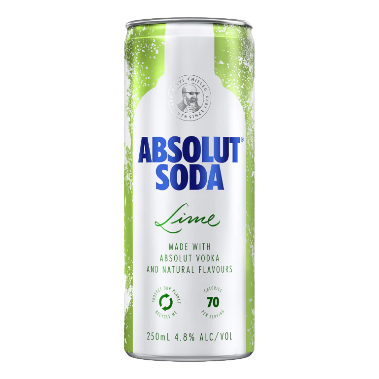 Absolut Vodka Soda Lime 4 Cans