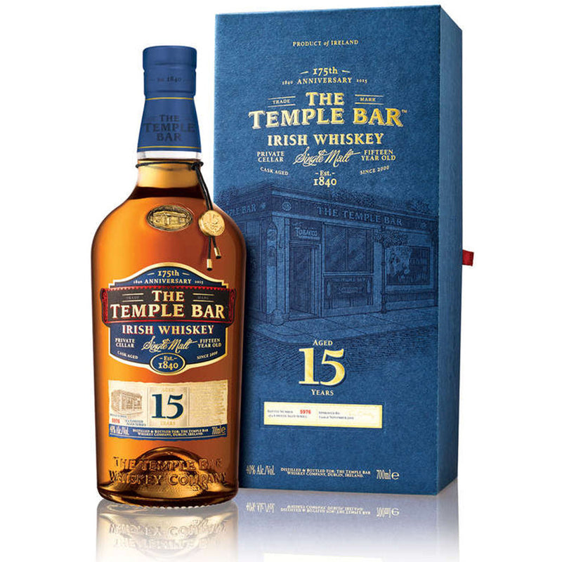 The Temple Bar 15 Year Old Single Malt Irish Whiskey 700ml