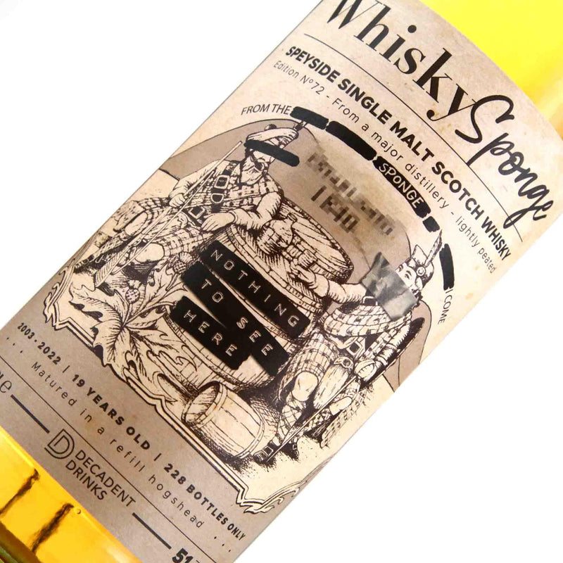 Whisky Sponge Edition No.72 Speyside 2003 19 Year Old 51.2% ABV 700ml