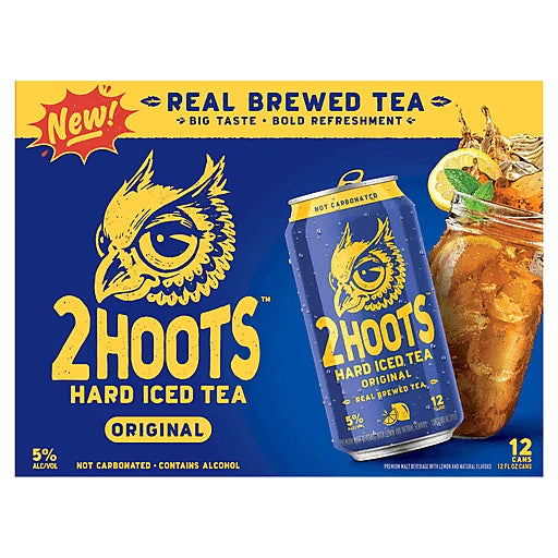 2 Hoots Original Hard Iced Tea 12 Cans