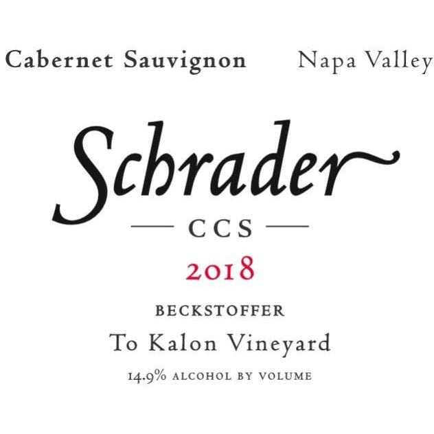 Schrader CCS Beckstoffer To Kalon Cabernet Sauvignon 2018 750ml